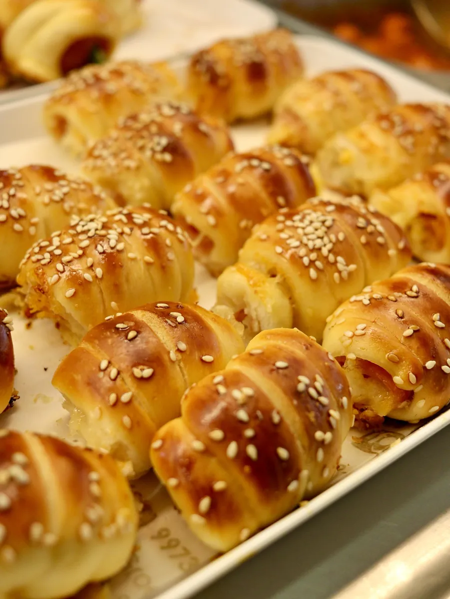 Pãezinhos com gergelim no buffet